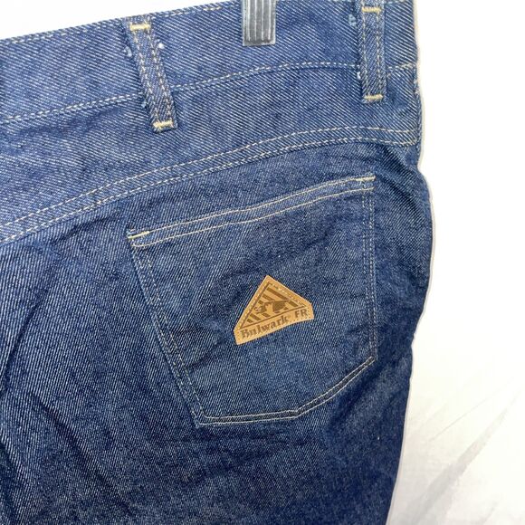 Bulwark FR Men’s Straight Jeans Size 42 X 32 Dark Blue Workwear Rugged NWOT - Picture 10 of 12